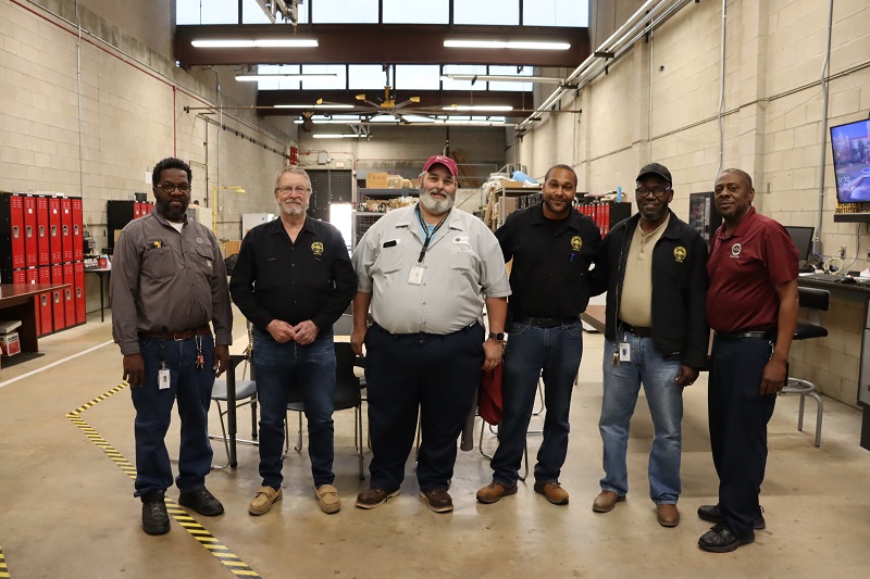 Tyrone Perry Team Lead/Electrician, Ed Barksdale Maintenance Technician, Daniel Daughtry Plumber, Oliver Walker Maintenance Techician, Ernest Miller Maintenance Technician, and Robert Lewis Maintenance Supervisor Zone C.